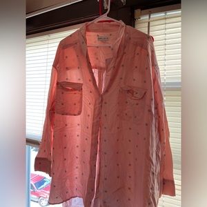 Pink button down blouse